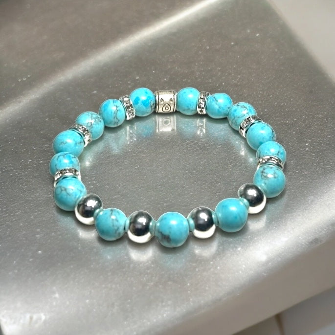 Vibrant Turquoise & Hematite