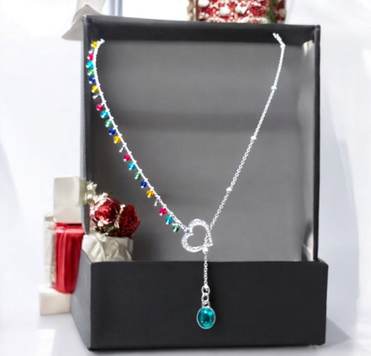 Asymmetrical Blue Topaz Necklace