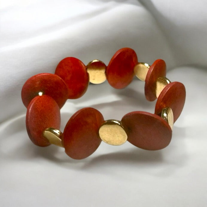 Bold and Striking Red Disc Bracelet