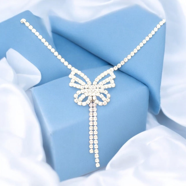 Gilded Age CZ Bow Necklace