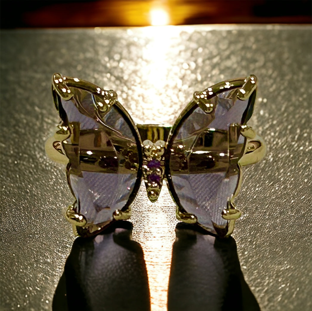 Amethyst Butterfly Ring