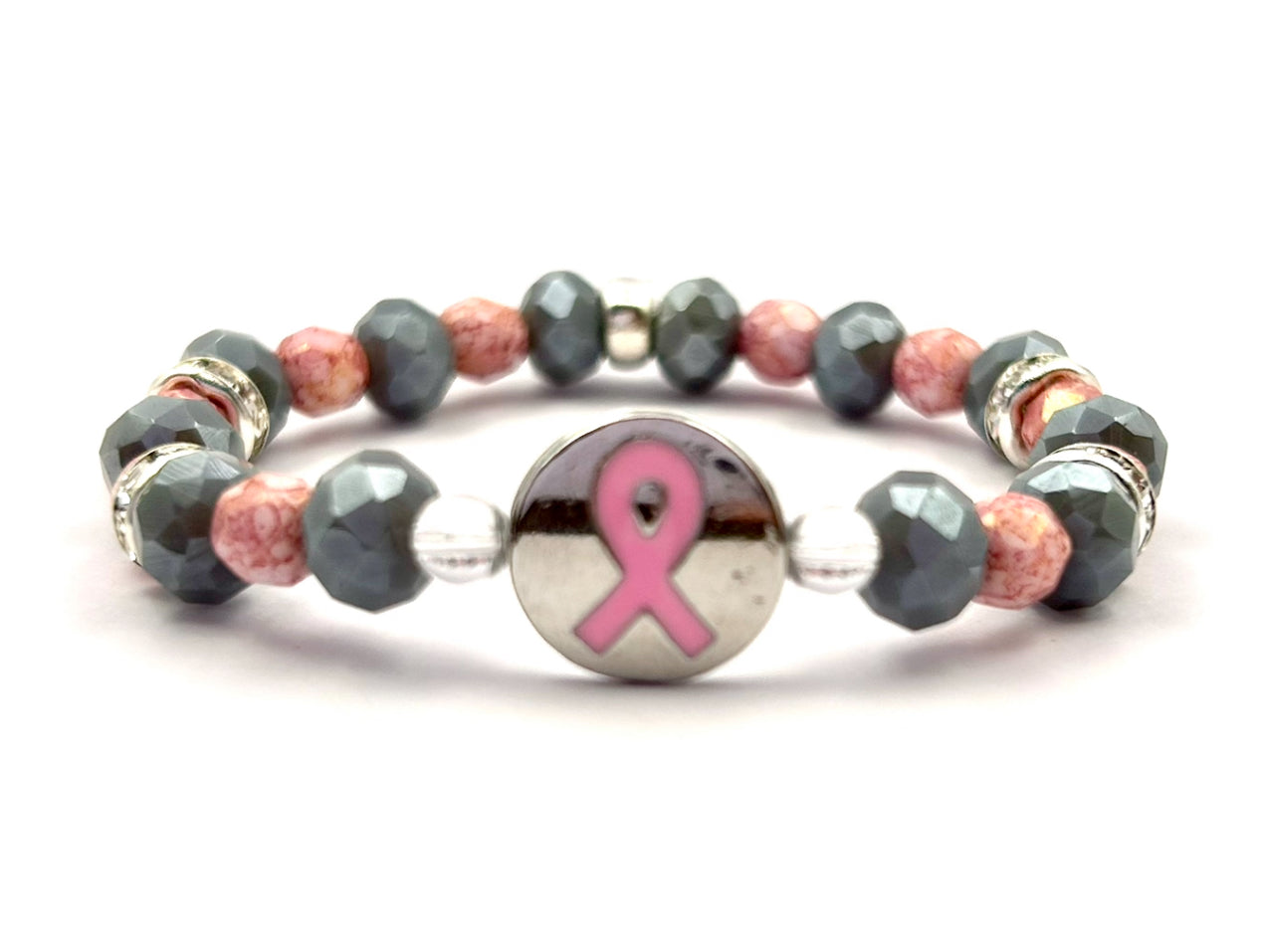 Pink Ribbon Coin Bead