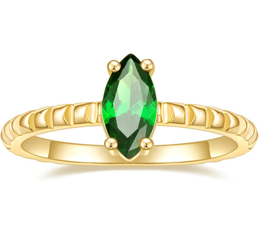 Emerald Wedding Band