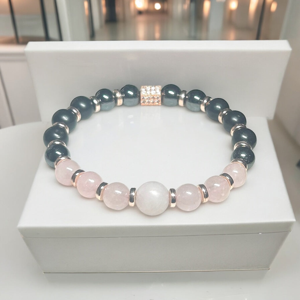 Exclusive Rose Quartz Triple Stone