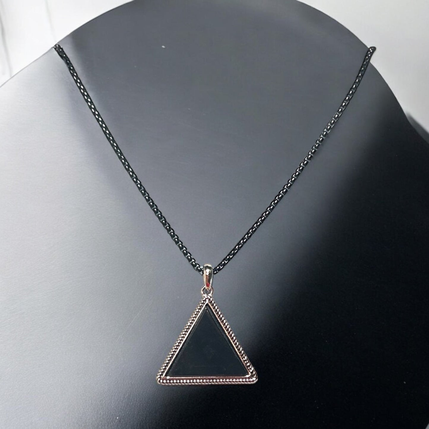 Black Onyx Triangle Pendant