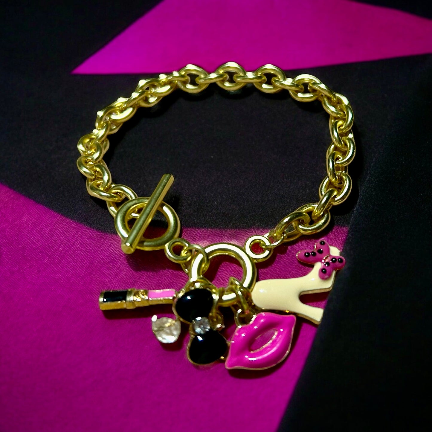 Hot Pink Charm Bracelet