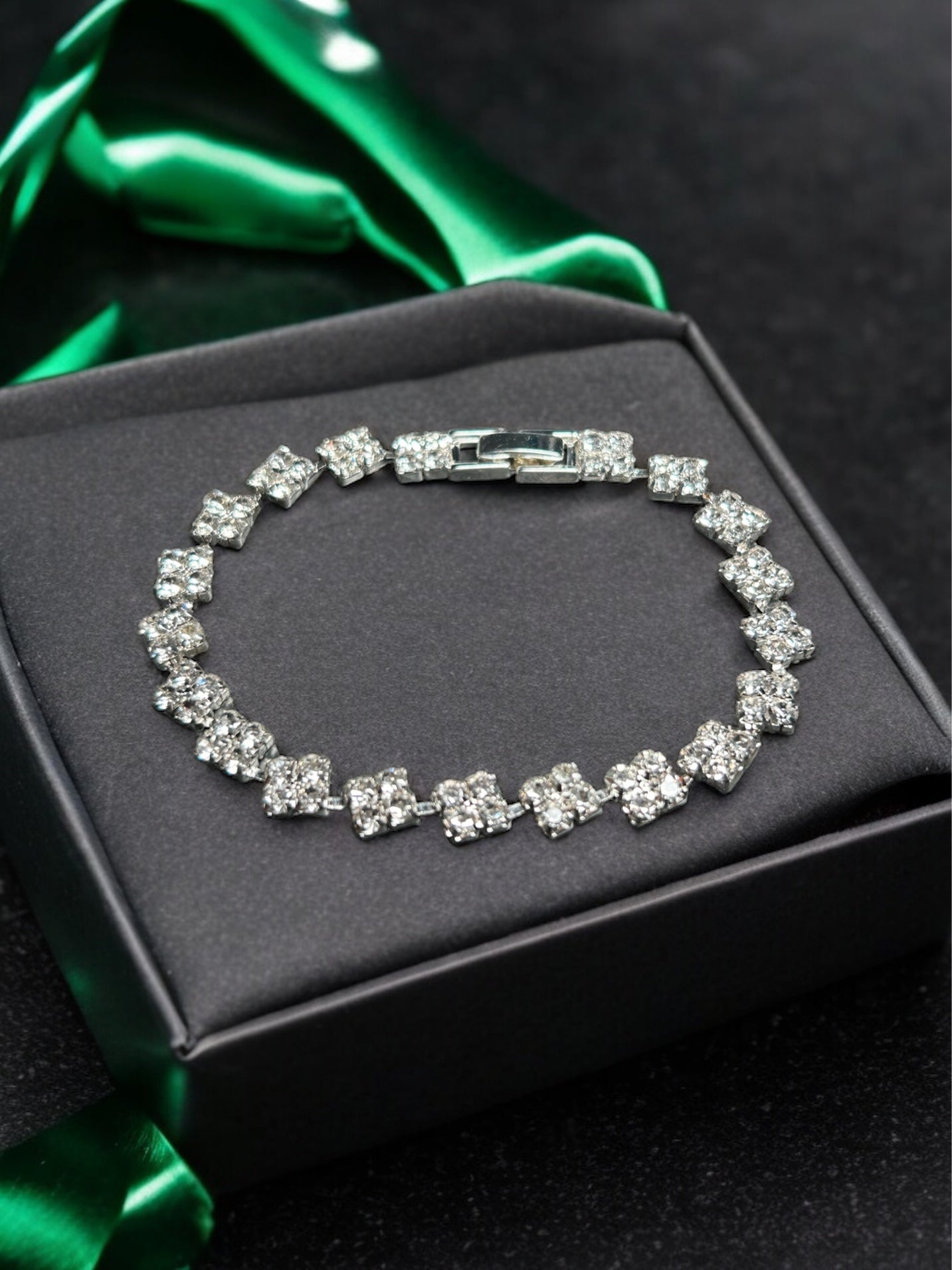 Silver Square Cubic Zirconia