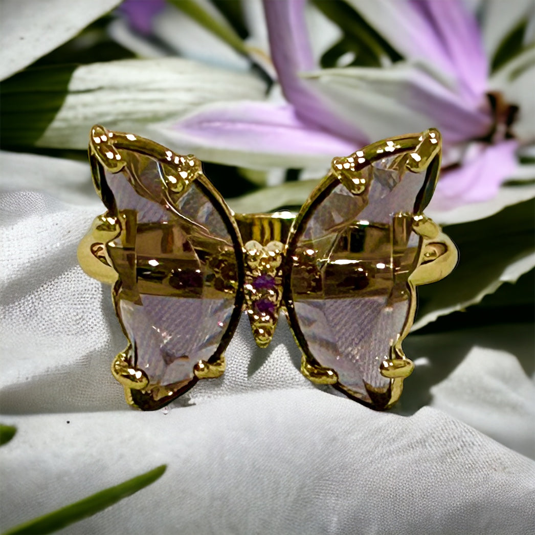 Amethyst Butterfly Ring