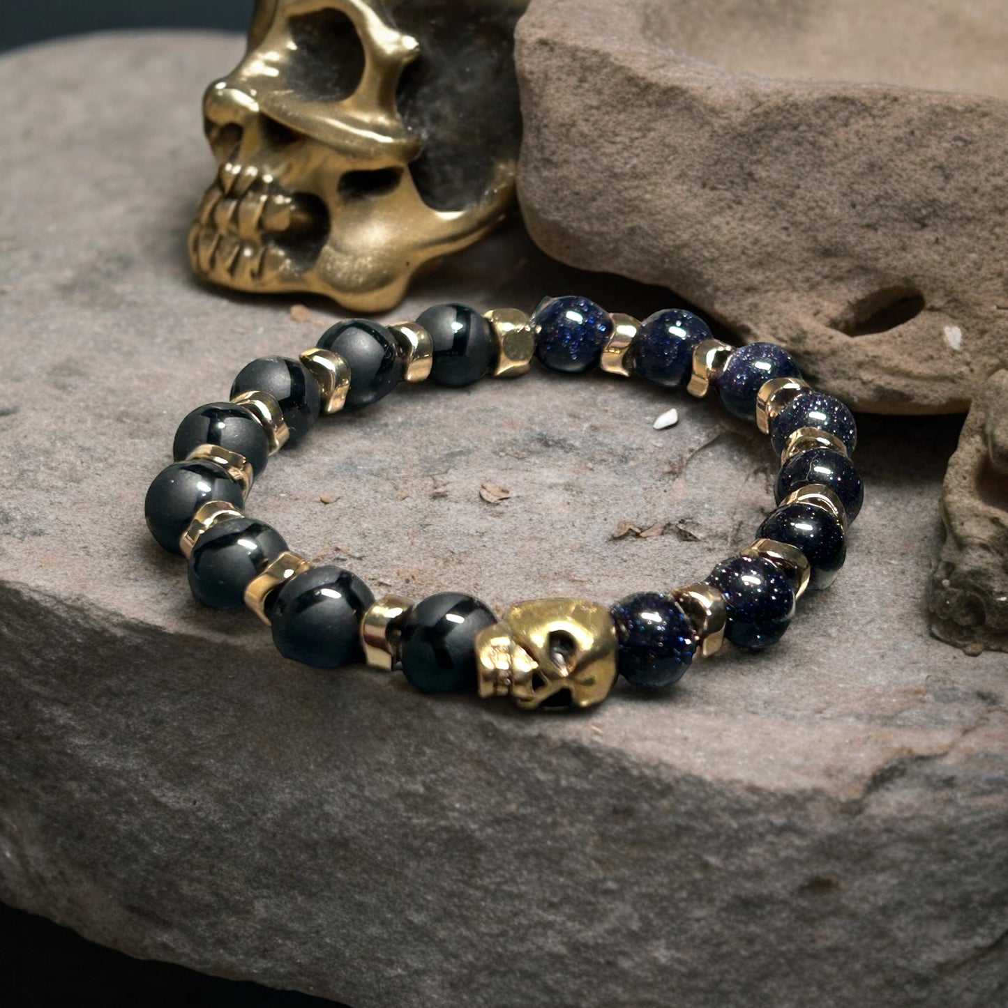 Skull Dark Sandstone & Black Onyx