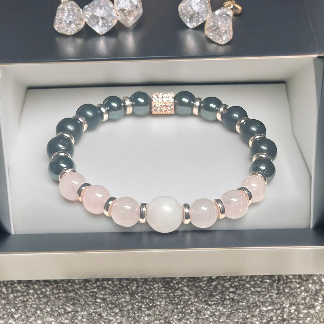 Exclusive Rose Quartz Triple Stone