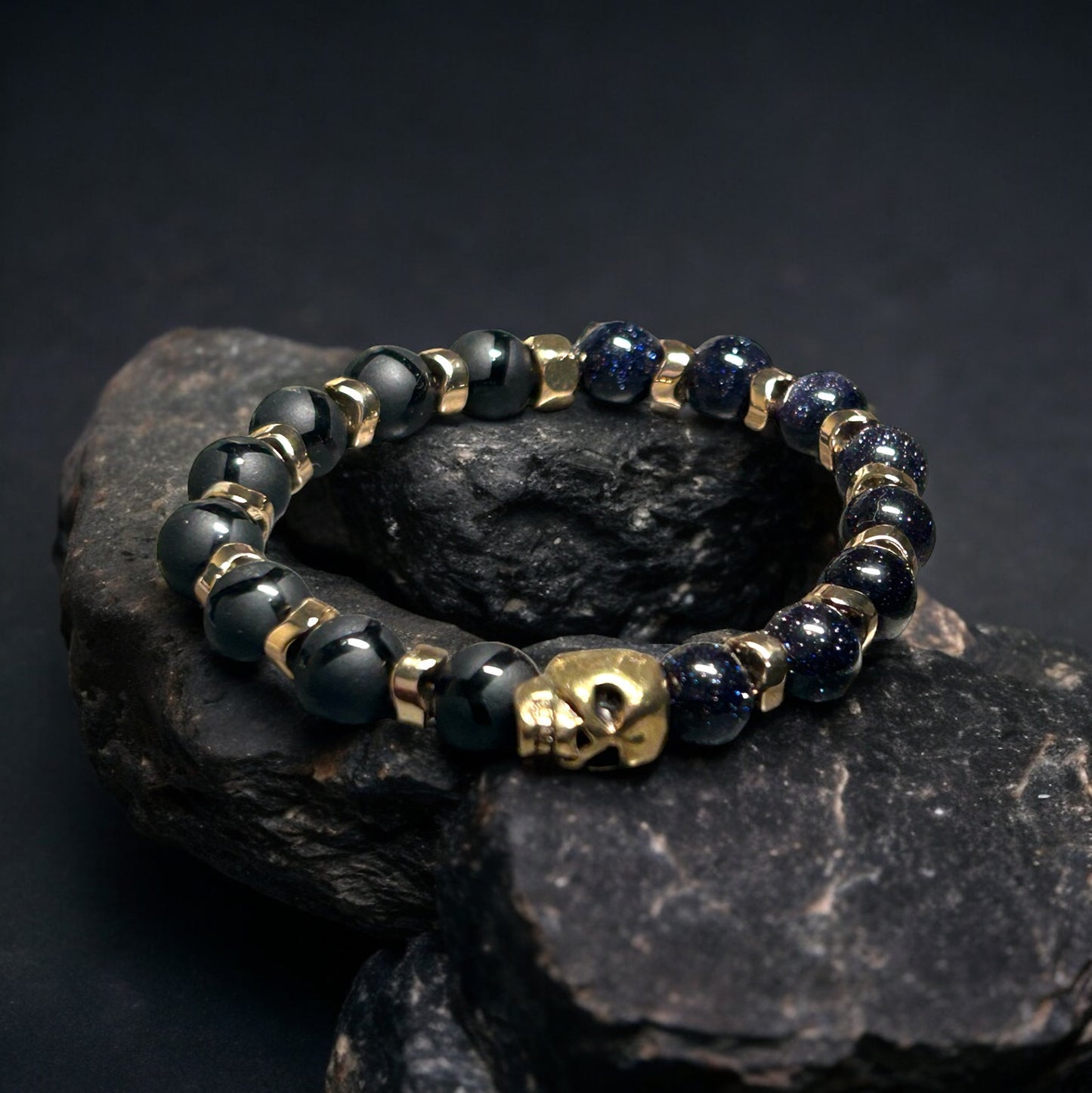 Skull Dark Sandstone & Black Onyx