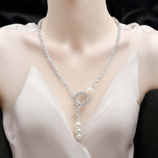 Asymmetrical Pearl Necklace