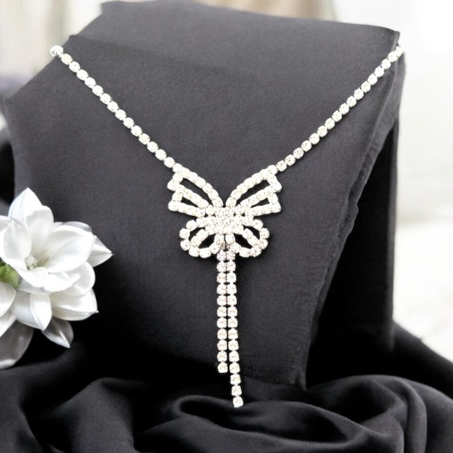 Gilded Age CZ Bow Necklace