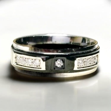 Men’s Dual Onyx & Silver Ring