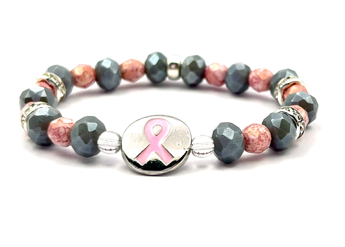 Pink Ribbon Coin Bead