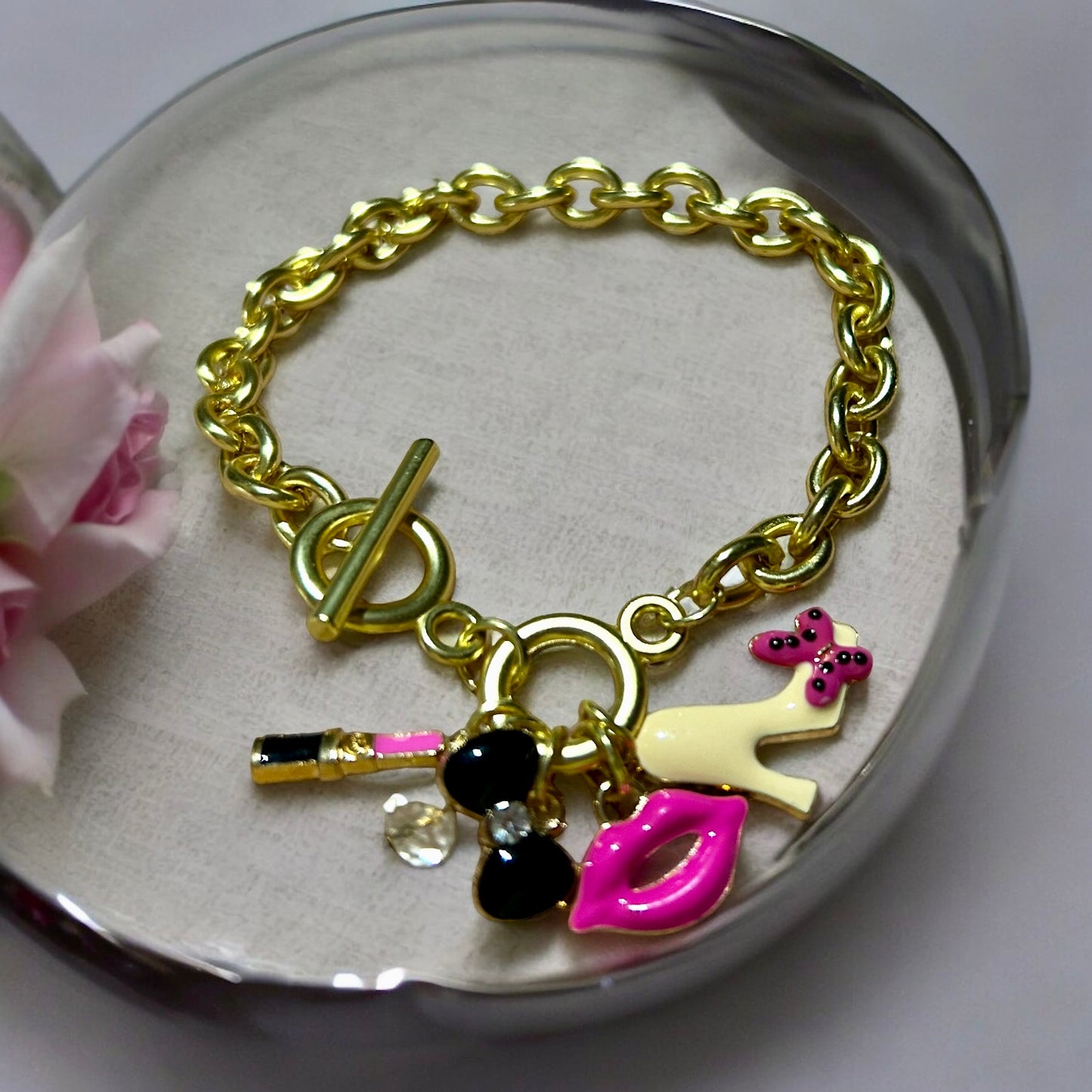 Hot Pink Charm Bracelet