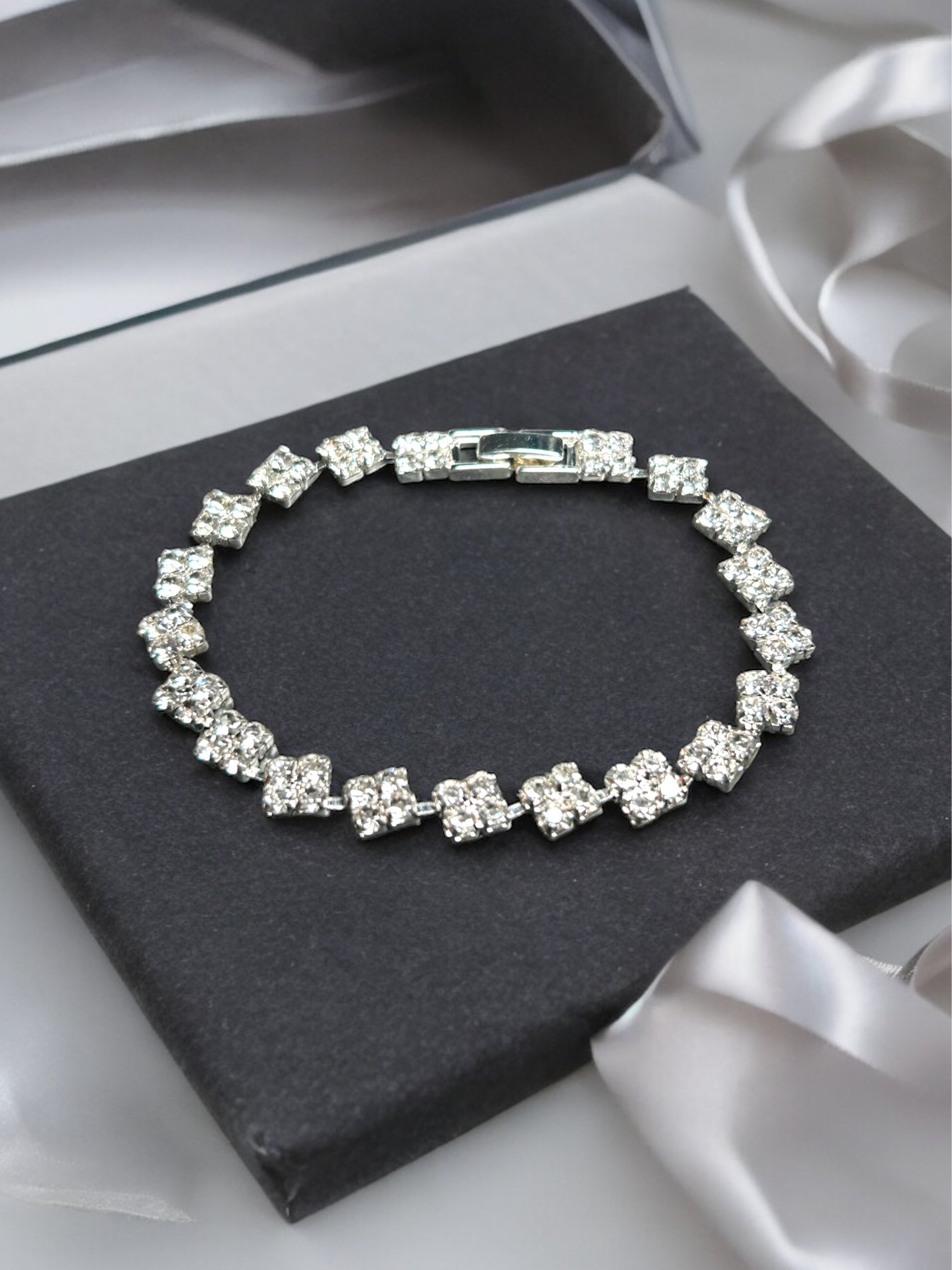 Silver Square Cubic Zirconia