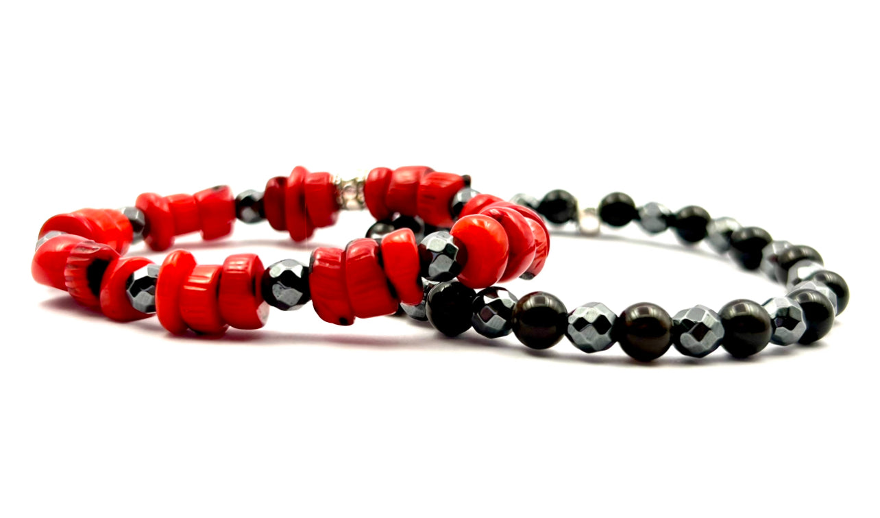 Red Coral and Hematite