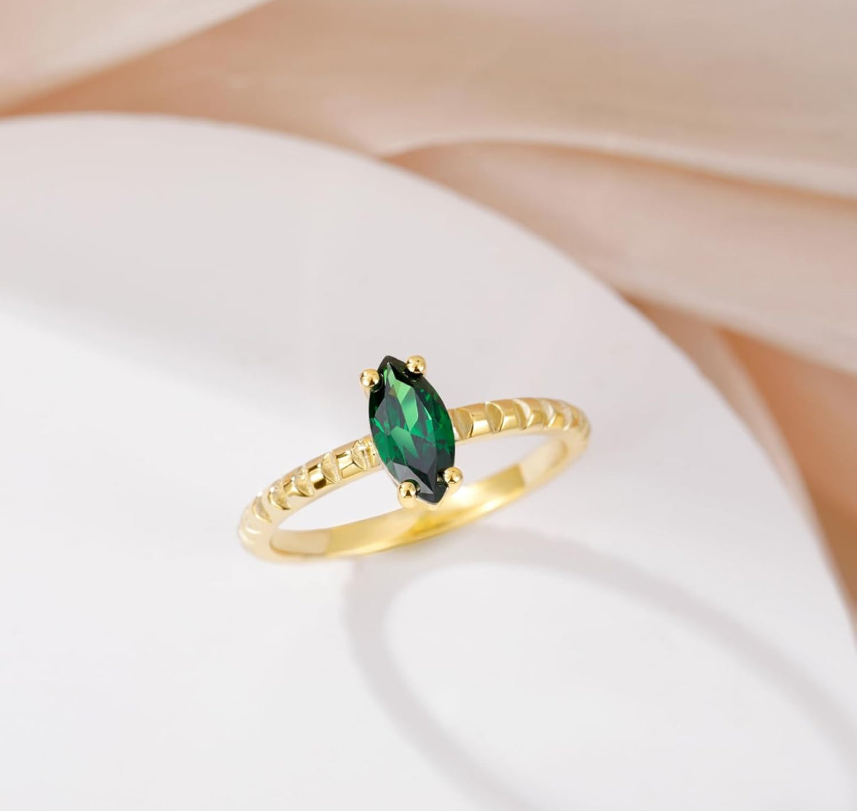 Emerald Wedding Band