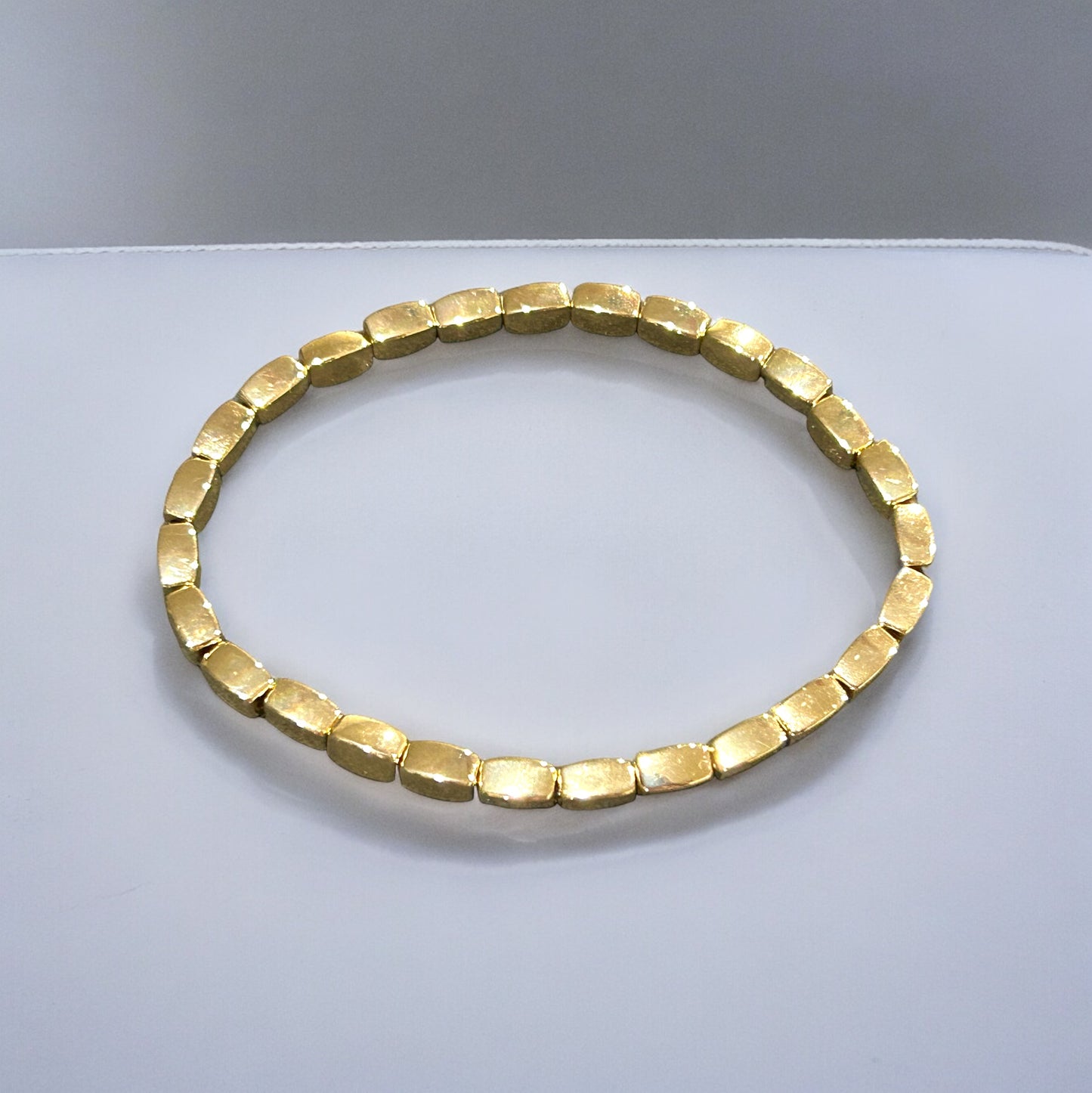 Minimalist Black Tie Gold Glass Bracelet