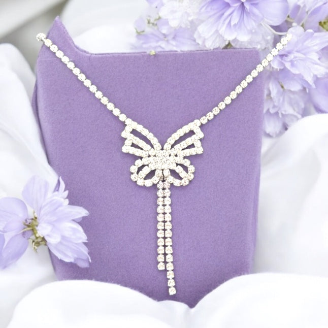 Gilded Age CZ Bow Necklace