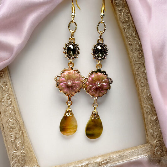 Gilded Age Gemstone Earrings