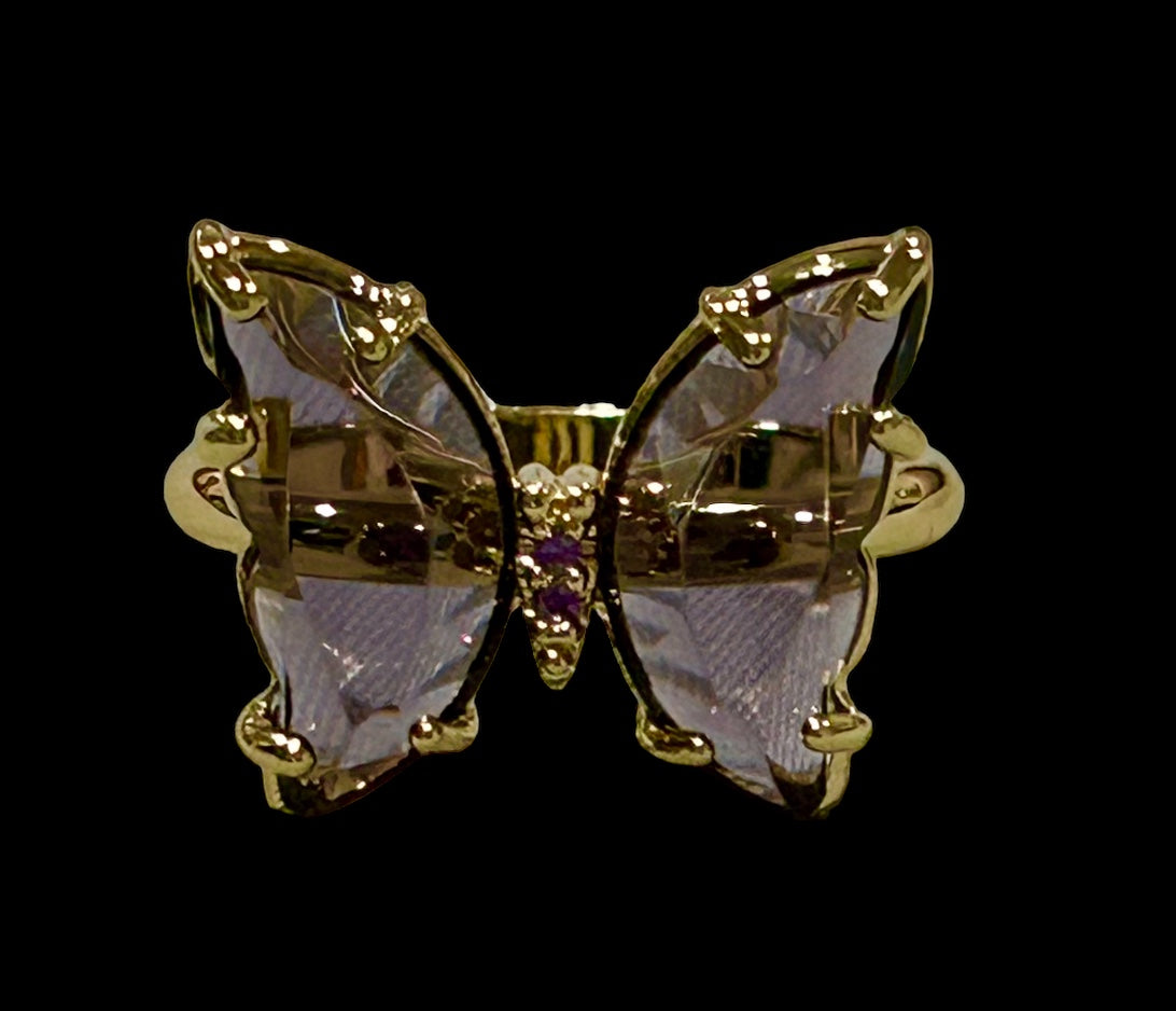 Amethyst Butterfly Ring