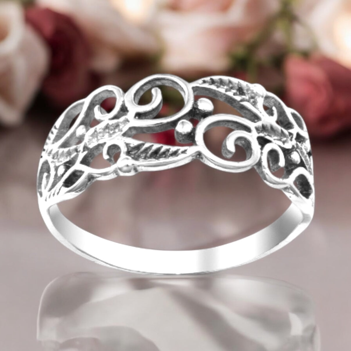 Sterling Silver Filigree Band Ring