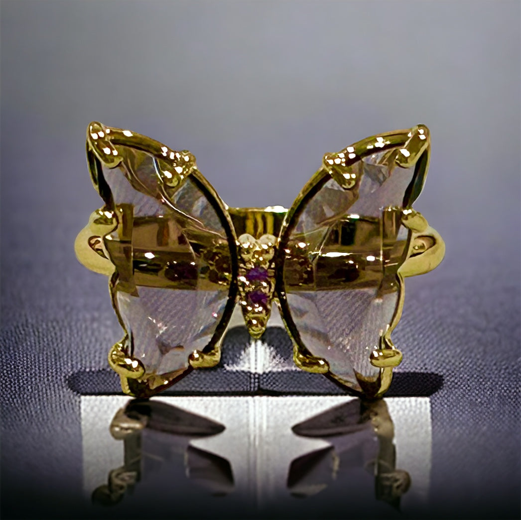 Amethyst Butterfly Ring