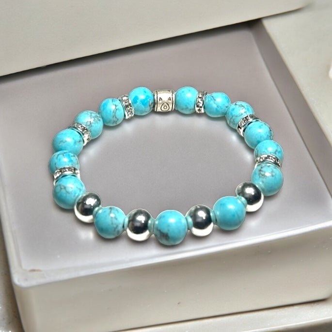 Vibrant Turquoise & Hematite