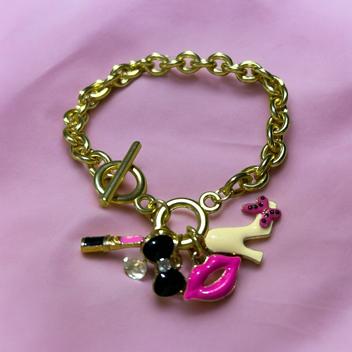 Hot Pink Charm Bracelet