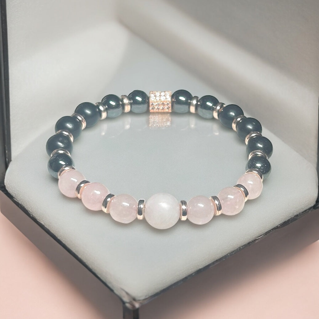 Exclusive Rose Quartz Triple Stone