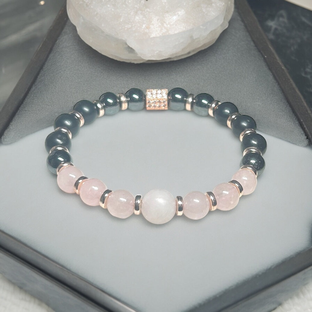 Exclusive Rose Quartz Triple Stone