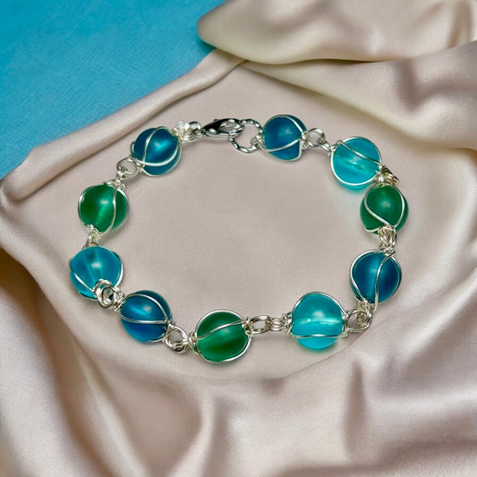 Wire Wrapped Blue and Green
