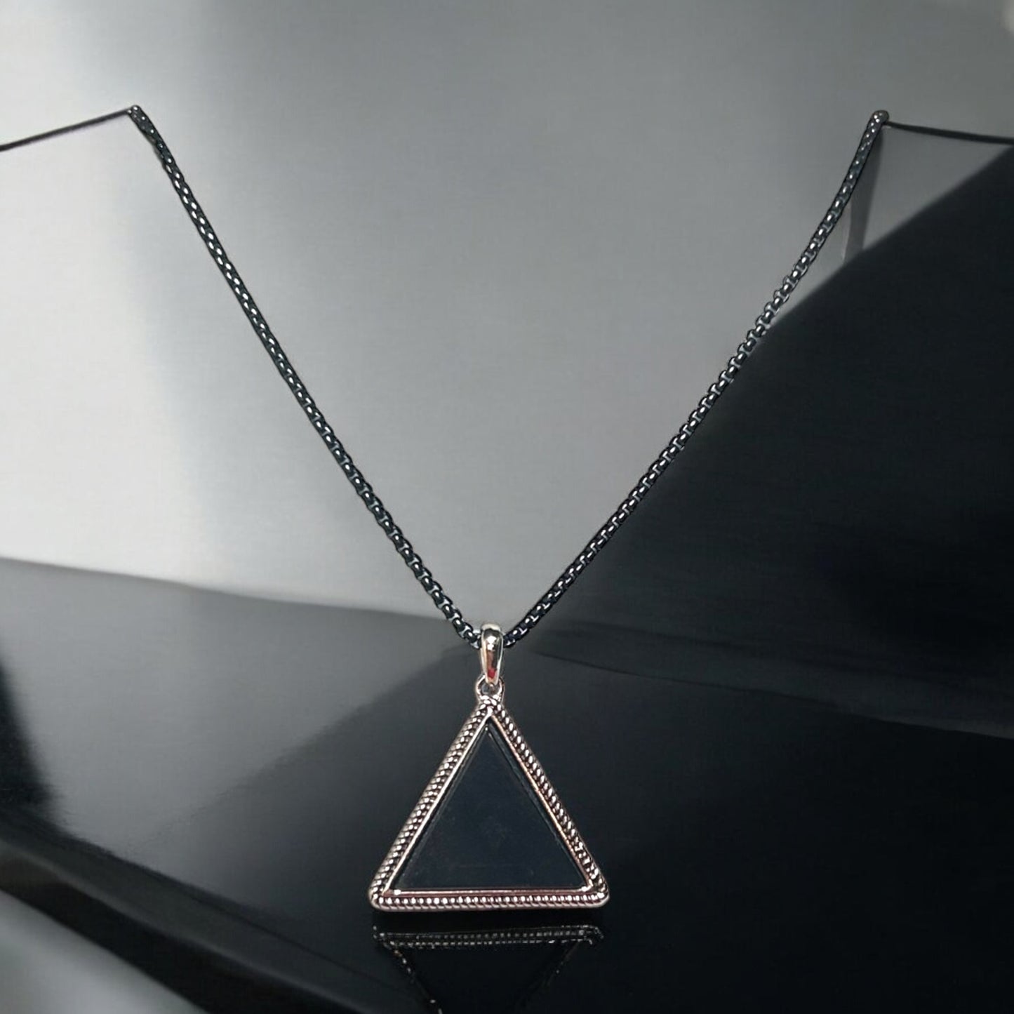 Black Onyx Triangle Pendant