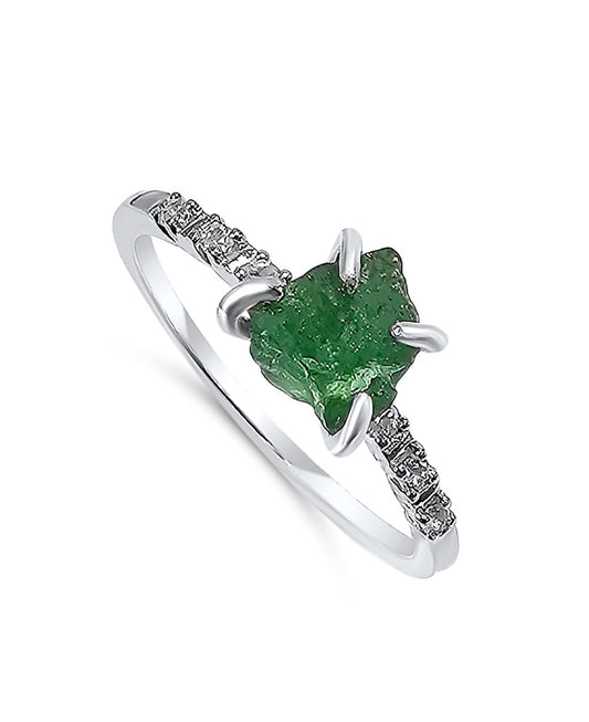 Genuine Green Tsavorite Garnet Ring